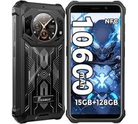 FOSSiBOT F101 Pro Téléphone Portable Incassable 10600mAh 15Go + 128Go/1To Smartphone Incassable Écrans Doubles 5,45" + 1,32" Caméra 24MP Android 13 4G Dual SIM Octa Core/IP68/IP69K/OTG/NFC (Noir)