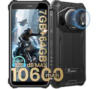 FOSSiBOT F101P Téléphone Portable Incassable (5.45'') 10600mAh Haut-Parleur 123 DB Écran HD+ 5,45"" 7Go+64Go 1To 24MP IP68/IP69 Noir