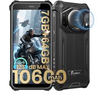 FOSSiBOT F101P Téléphone Portable Incassable 5.45'' Écran HD+, Haut-Parleur 123 DB, 7 Go+64 Go Expanded 1 to, 24MP, IP68/IP69 4G Dual Sim (Noir)