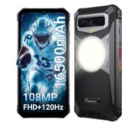 FOSSiBOT F102 Téléphone Portable Incassable,20(12+8) Go RAM+256Go ROM,Batterie 16500mAh,Écran 6,58” FHD+120Hz,108MP+20MP Vision Nocturne, Android 13,495LM Camping Lampe,Dual SIM 4G,GPS,NFC Gris