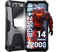 FOSSiBOT F106 Pro Téléphone Portable Incassable,12000mAh,15Go+256Go Noir
