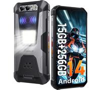 FOSSiBOT F106 Pro Telephone Portable Incassable 15Go+256Go 6,58"" 12000mAh Smartphone Robuste Android 14 Dural SIM 4G/NFC/IP68 Noir