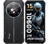 FOSSiBOT F106 Pro Téléphone Portable Incassable, 15Go+256Go Android 14, Écran 6.58" FHD+, 48MP+20MP Nocturne Vision, Grande Batterie 12000mAh/30W, Lampe de Camp 512LM Haut-Parleur 110db (Blue)