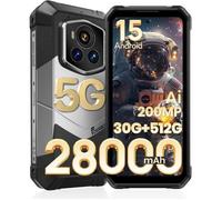 FOSSiBOT F107 Pro 5G - Smartphone robuste 6,95"" 120Hz, Dimensity 7300, 30Go/512Go, 28000mAh, 200MP, IP68/IP69K