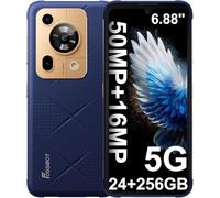 FOSSiBOT F112 Pro 5G Android 14 Téléphone Incassable, 24Go+256Go/1To Téléphone Portable Incassable, Écran 6.88 120Hz, 6nm Dimensity 6300+, 50MP AI Caméra, 7150mAh, Double SIM/NFC/IP68/IP69K (Bleu)