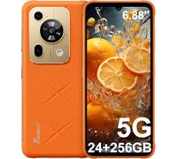 FOSSIBOT F112 Pro 5G Téléphone Portable Incassable 24Go + 256Go/1To, Smartphone Incassable Dimensity 6300, Écran HD+ 6,88" 120Hz Android 14, 50MP 7150mAh Dual SIM Octa-Core/IP68/IP69K/OTG/NFC (Orange)