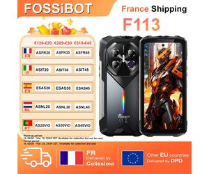Fossibot F113 téléphone robuste 36GB(12 + 24) + 256GB 5G 6.78 "120Hz 20000mAh Android 15 64MP IP68 téléphone robuste NFC noir