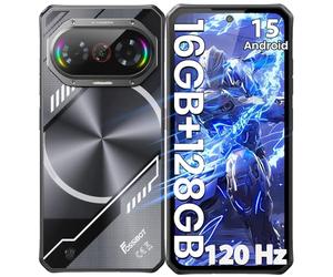 FOSSiBOT F114 Téléphone Portable Incassable Android 15, 16Go+128Go/2 to TF Smartphone, 50MP Caméra, 6,67'' HD Écran Musique Breathing Light Telephone de Chantier - Dual SIM/GPS/NFC/Face ID (Noir)