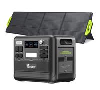 FOSSiBOT F2400 Centrale électrique portable noire avec panneau solaire pliable FOSSiBOT SP200 200 W