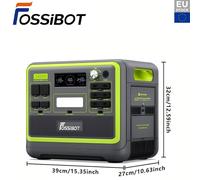 FOSSiBOT F2400 Generateur Electrique Portable, 2048Wh Batterie LiFePO4 Station electrique, 3 Sorties CA 2400W (4800W Pic) 230V Groupe Electrogene Solaire pour Camping, Voyage Maison/Bureau