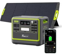 FOSSiBOT F2400 Generateur Electrique Portable avec Panneau Solaire 200W, 2048Wh LiFePO4 Générateur Solaire UPS, 3 Sortie CA 2400W (4800W Pic), 1100W Charge Rapide Power Station pour Camping, Voyage
