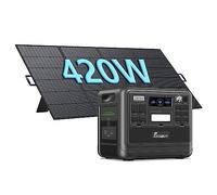 FOSSiBOT F2400 Generateur Electrique Portable avec Panneau Solaire 420W, 2048Wh LiFePO4 Générateur Solaire UPS, 3 Sortie CA 2400W (4800W Max) 1100W Charge Rapide Power Station pour Camping, Voyage