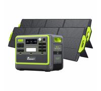 FOSSiBOT F2400 générateur électrique portable est équipé de deux SP200, batterie LiFePO4 a une puissance de sortie de 2400W, générateur solaire est adapté aux maisons/camping/camping-cars