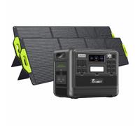 FOSSiBOT F2400 générateur électrique portable est équipé de deux SP200, batterie LiFePO4 a une puissance de sortie de 2400W, générateur solaire est adapté aux maisons/camping/camping-cars