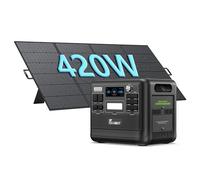 FOSSiBOT F2400 Generateur Electrique Portable Panneau Solaire 420W, 2048Wh LiFePO4 Générateur Solaire UPS, 3 Sortie CA 2400W (4800W Pic), 1100W Charge Rapide Power Station Camping, Voyage Vert