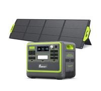 FOSSiBOT F2400 Générateur Solaire avec Panneau Solaire 200W, 2048Wh LiFePO4 Generateur Electrique Portable UPS, 3 Sortie CA 2400W (4800W Pic), 1100W Charge Rapide Power Station pour Camping, Voyage