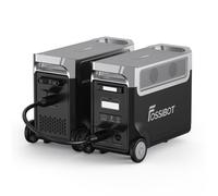 FOSSIBOT F3600 Pro Générateur solaire portable 7,68 kWh/3600 W, avec batterie supplémentaire, poignée et roues, pour la maison, le camping-car, les urgences