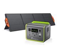 Générateur Électrique Portable avec panneau solaire FOSSiBOT 200 W, générateur solaire 512 Wh avec LiFePO4, 800 W (pic 1600 W) sorties AC/ondes sinusoïdales 230 V, charge rapide 1,5 heure, PD 100 W