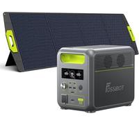 FOSSiBOT Générateur Électrique Solaire F1200 avec 200W Panneau Solaire, 1024Wh Batterie LiFePO4 avec 2 Sorties CA 1200W (2400W Pic), Station Électrique Portable pour Camping, Voyage, Panne de Courant