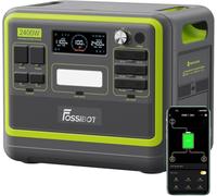 FOSSiBOT Generateur Electrique Solaire Portable 2400W F2400, 2048Wh LiFePO4 Batterie de Secours avec 3 Sorties CA 2400W (4800W Pic), Groupe Électrogène Solaire pour Camping-car, Maison, Voyage