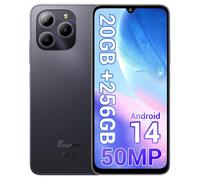 FOSSiBOT S2 Smartphone 2025, Telephone Portable Ecran FHD+6,72", 20 Go RAM, 256 Go Extensible/1TB, 3 Card Slots, 50MP+16MP AI Caméra, Helio G85 Ultra, 5000 mAh Batterie, 4G Con NFC/GPS (Black)