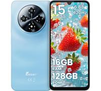 FOSSiBOT S5 Telephone Portable, 6.88"+120Hz Écran, 6000mAh Telephone, 16Go+128Go/TF1To Smartphone Pas Cher Android 15, Gemini AI, Dual SIM 4G/8.5mm/215g téléphone Pas Cher débloqué/Fingerprint/Face ID