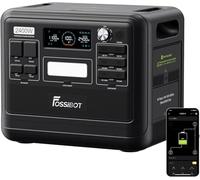 FOSSiBOT Station électrique portable LiFePO4 2048 Wh - Générateur electrique portable solaire mobile avec 230 V/2400 W (pointe 4800 W), USB et QC, stockage d'énergie mobile pour l'extérieur