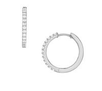 Fossil All Stacked Up Boucles d'oreilles créoles en laiton argenté pour femme, JA7234040