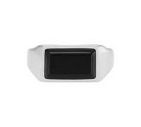 FOSSIL Bague chevalière en agate noire pour hommes JF04603040