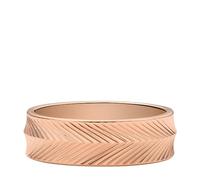 Fossil Bague Harlow Linear Texture Fossil en acier inoxydable, doré rose, pour femme, JF046637918