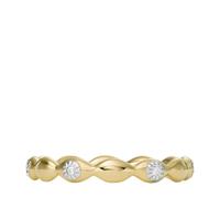 Fossil Bague pour Femme, Anneau à Diamant Clair de Laboratoire Plaqué or 14K, Œil Maléfique, 5.5