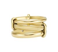 Fossil Bague pour femme Harlow, bicolore ou acier inoxydable doré - Prestack