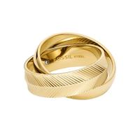 Fossil Bague pour femme Harlow Interlocking gauche en acier inoxydable doré JF048067108, Acier inoxydable, Aucune pierre précieuse