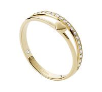 Fossil Bague Pour Femme Vintage Iconic, Hauteur : 4.3mm Bague En Acier Inoxydable Doré, JF03750710