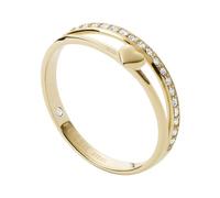 Fossil Bague Pour Femme Vintage Iconic, Hauteur : 4.3mm Bague En Acier Inoxydable Doré, JF03750710