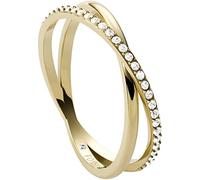 Fossil Bague Pour Femme Vintage Iconic, Hauteur : 5.4mm Bague En Acier Inoxydable Doré, JF03752710