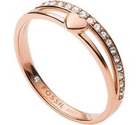 Fossil Bague Pour Femmes Vintage Glitz, Longueur : 21.5 X 20 X 6 Bague En Acier Inoxydable Or Rose, JF03460791