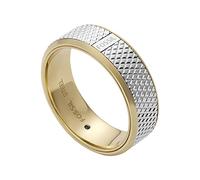 Fossil Bague Pour Homme, Largeur : 7.4mm Bague En Acier Inoxydable Or Et Argent, JF04195998
