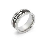 Fossil Bague Pour Homme, Bague Noire En Acier Inoxydable, JF00888040