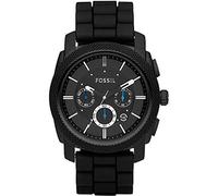Fossil Blue Watch for Men, GMT movement with Stainless steel or Leather strap, Noir