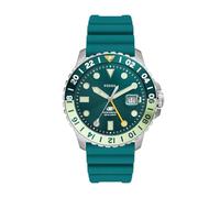Fossil Blue Watch for Men, GMT movement with Stainless steel or Leather strap, Vert