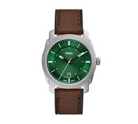 Fossil Blue Watch for Men, GMT Movement with Stainless Steel Or Leather Strap, Vert Froid