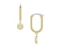 Fossil Boucles d'oreilles créoles Sadie Glitz Disc pour femmes, acier inoxydable doré, JF04546710
