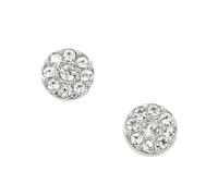 Fossil Boucles d'oreilles en acier inoxydable de ton argenté avec fermoir à bouton-pression pour femmes