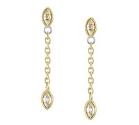 Fossil Boucles d'oreilles pour femmes en acier inoxydable ou semi-précieux avec fermeture à bouton-pression