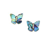 Fossil Sutton JF04813710 Boucles d'oreilles pour femme Motif papillons et abalone Multicolore, taille unique, Acier inoxydable, Pas de gemme