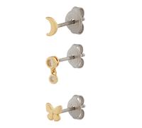 FOSSIL Boucles d'oreilles or / argent / transparent, Taille One Size