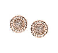 Fossil Boucles D'Oreilles Pour Femmes Classiques, Diamètre : 10.2mm ; Largeur : 2mm Boucles D'Oreilles En Acier Inoxydable Or Rose, JF03263791