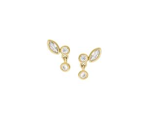 Fossil Boucles d'oreilles pour femmes en laiton avec fermoir poteau/bouton
