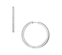 Fossil Ellis - JA7274040 - All Stacked Up - Boucles d'Oreilles Créoles Femme - Métal Argenté, taille unique, Laiton, Pas de gemme